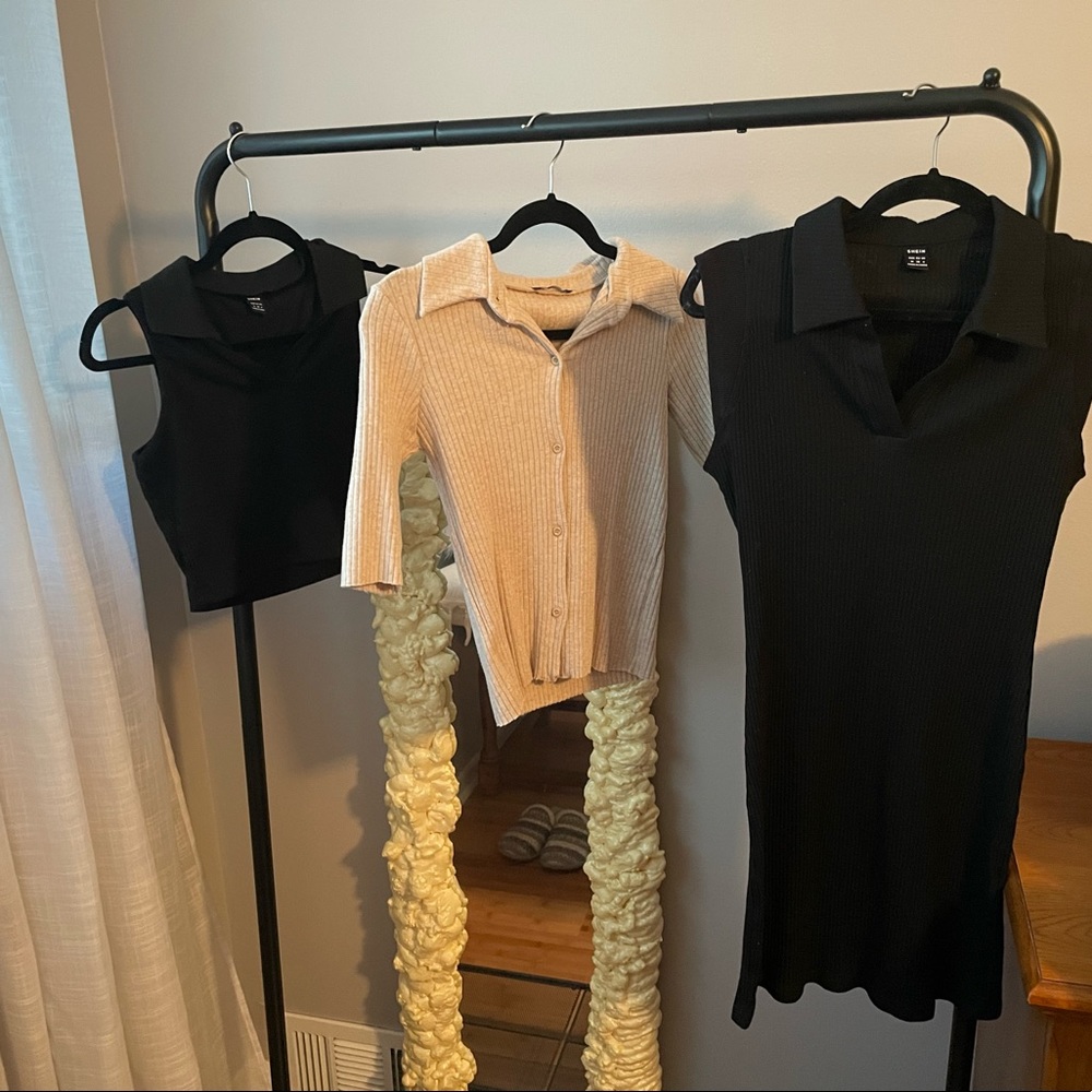 Bundle (3) - Zara Solid Ribbed Knit Button Down T… - image 3